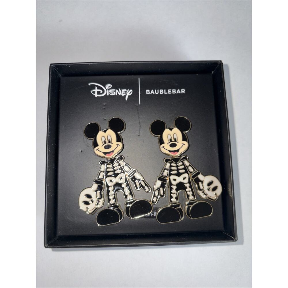 Disney Bauble Bar **MICKEY FULL BODY SKELETON EARRINGS** New